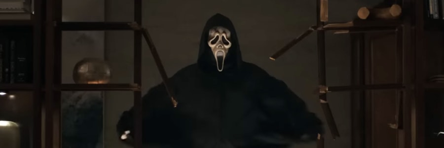 Ghostface in a... lair.