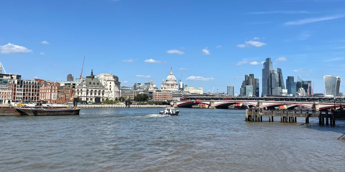 View across the Thames to St Paul's cathedral.